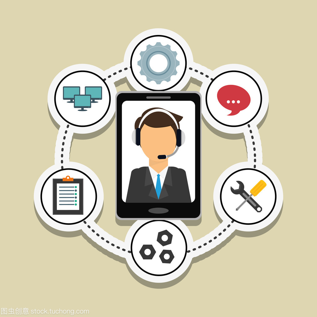 技術(shù)服務(wù)和電話中心圖標(biāo)設(shè)計(jì) 矢量圖在現(xiàn)代科技中介服務(wù)中的重要性